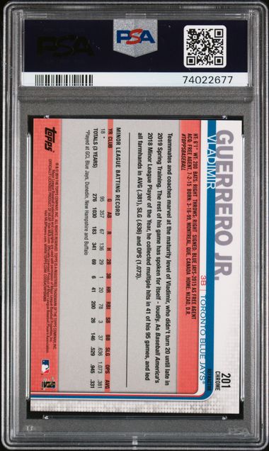 Topps - Chrome - Pink Refractor - Vladimir Guerrero Jr. - 2019 - PSA 10