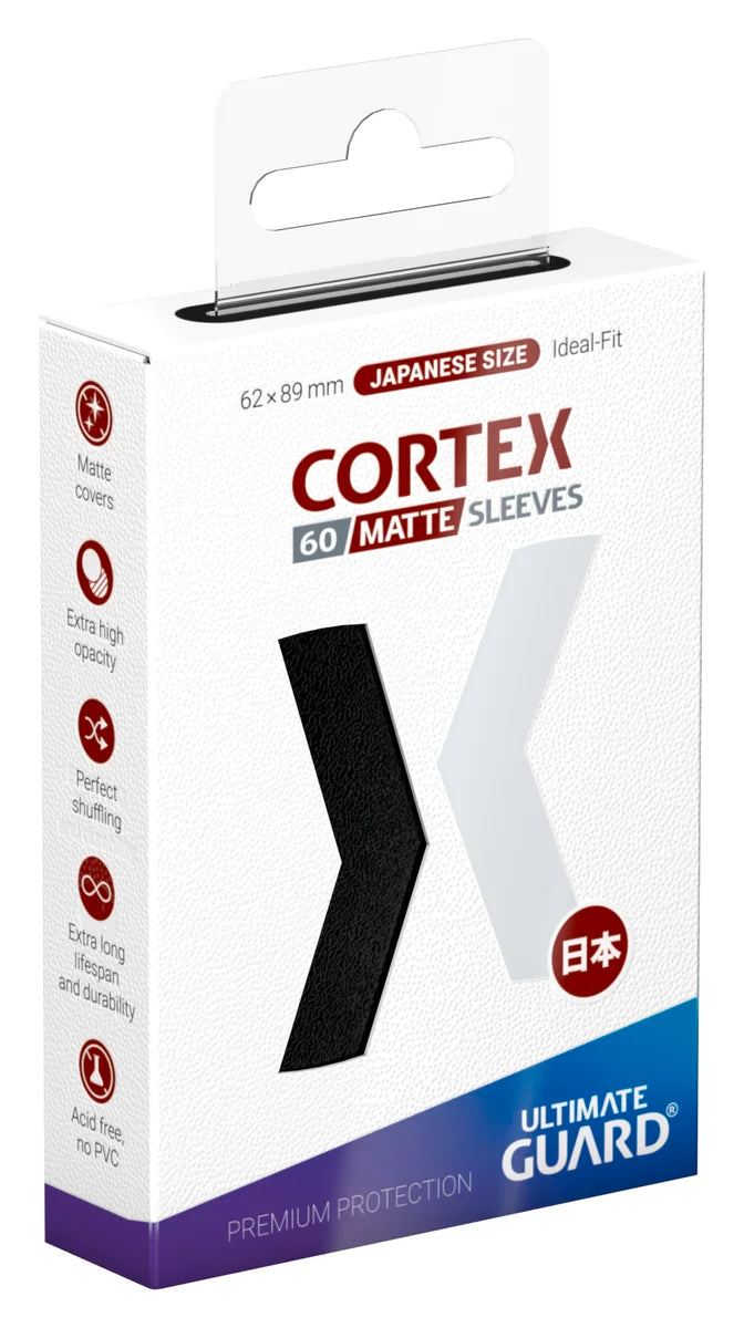 Ultimate Guard - Cortex - 60 Sleeves - Japanese Size - Matte Black