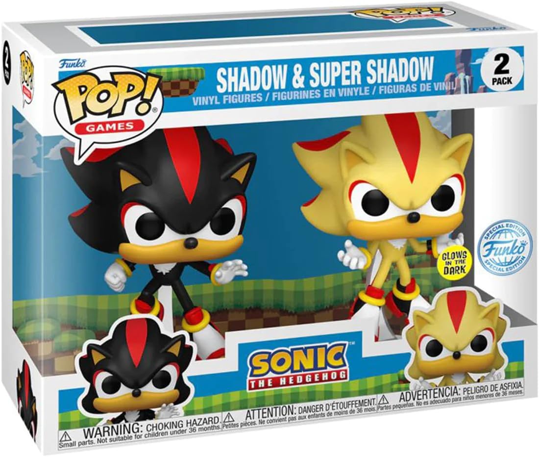 Funko - POP! Games - Sonic the Hedgehog - Shadow & Super Shadow - 2 Pack - Gamestop Exclusive