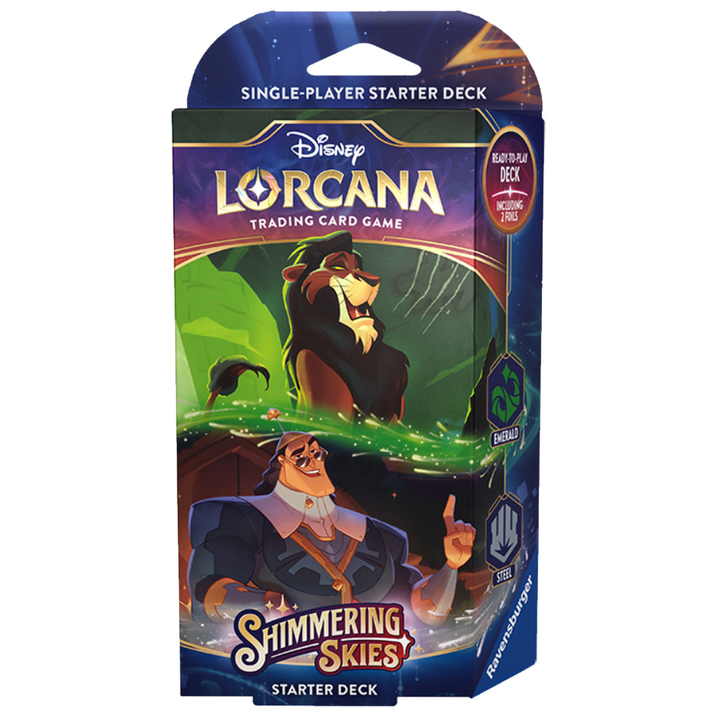 Ravensburger - Disney Lorcana - Shimmering Skies - Starter Deck - Emerald & Steel