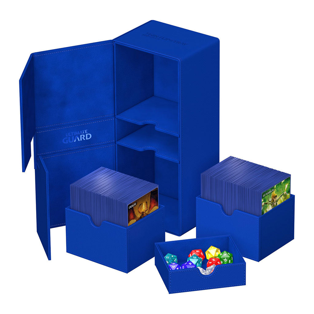 Ultimate Guard - Twin Flip 'n' Tray - 266+ Deck Case - Blue Monocolor