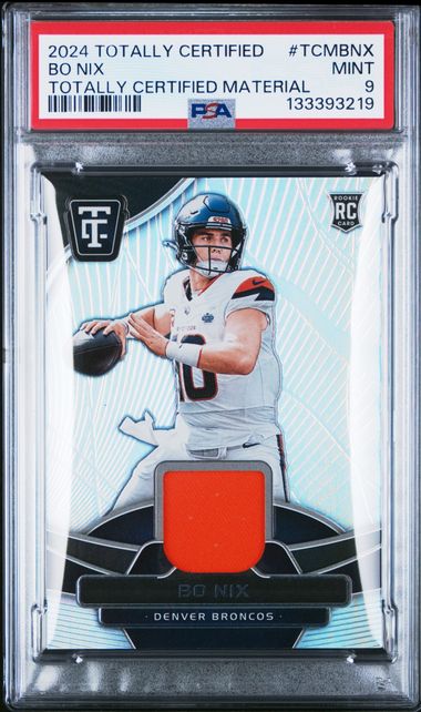 Panini - Totally Certified - Bo Nix Totally Certified Material #TCMBNX - 2024 - PSA 9