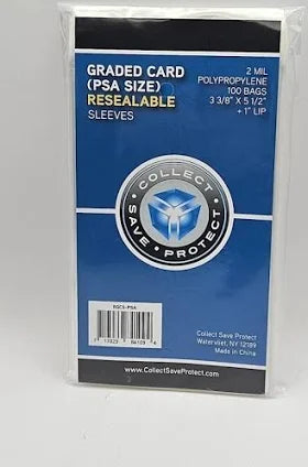 Collect Save Protect - Resealable Graded Card Bags - PSA Size - 100ct