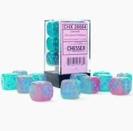 Chessex - 16mm d6 Dice Block - Gel Green-Pink/blue