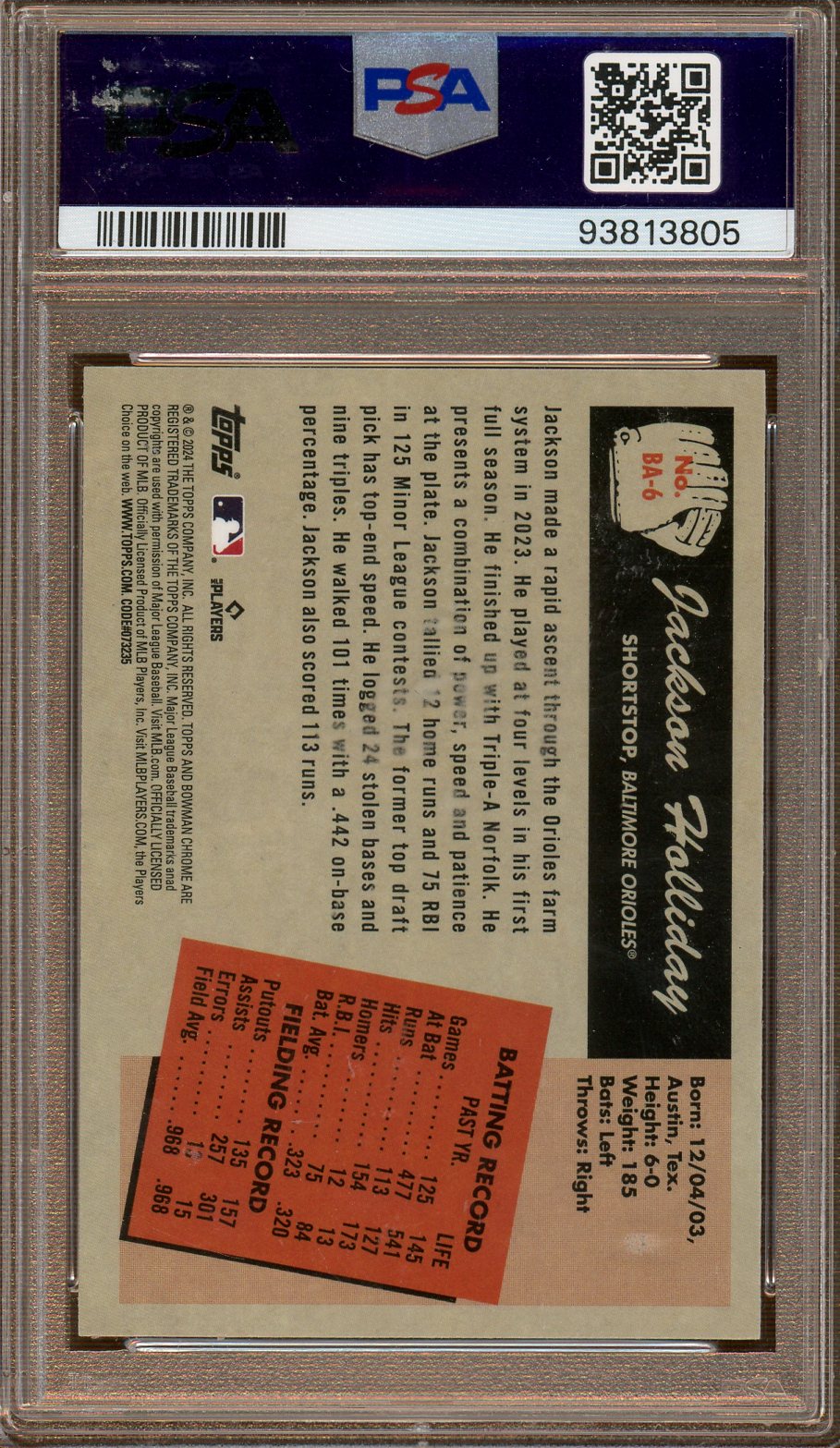 Topps - Bowman - Anime - Jackson Holliday - 2024 - PSA 10