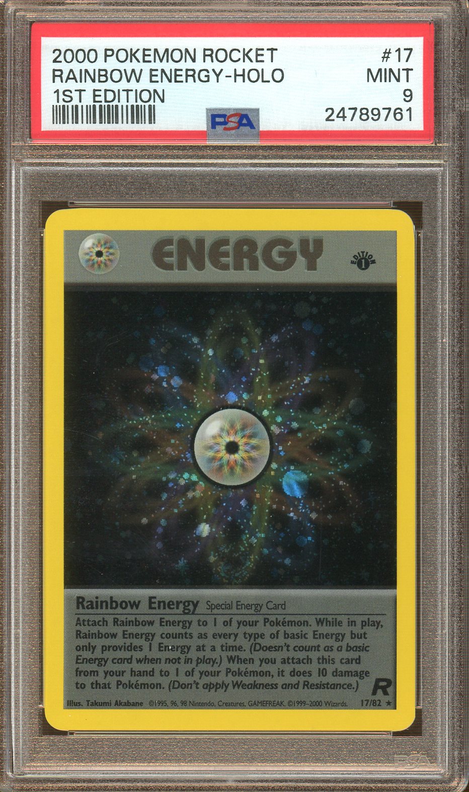 PSA popular 9 POKEMON ROCKET RAINBOW ENERGY HOLO