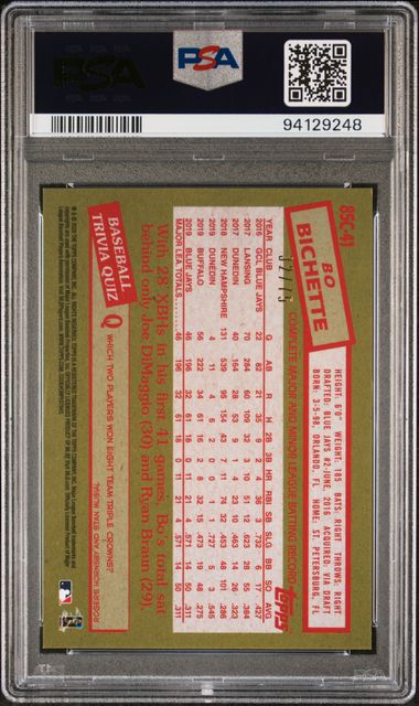 Topps - Silver Pack - Purple Refractor - Bo Bichette - 2020 - PSA 10