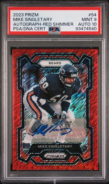 Panini - Prizm - Mike Singerlary Red Shimmer Auto /35 #54 - 2023 - PSA 9 Auto 10
