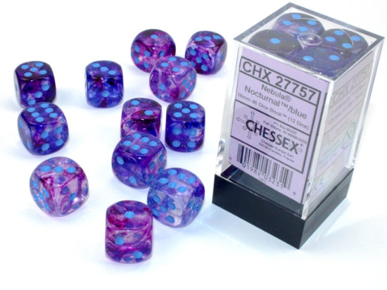 Chessex - 16mm d6 Dice Block - Nocturnal/blue