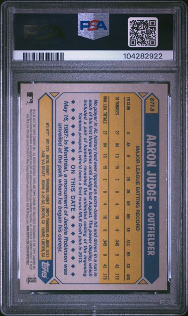 Topps - Chrome - 1987 Topps - Aaron Judge - 2017 - PSA 9
