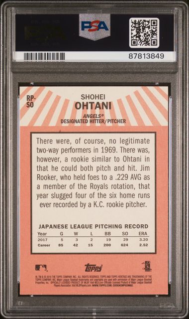 Topps - Heritage - Rookie Performers - Shohei Ohtani #RP-SO - 2018 - PSA 8