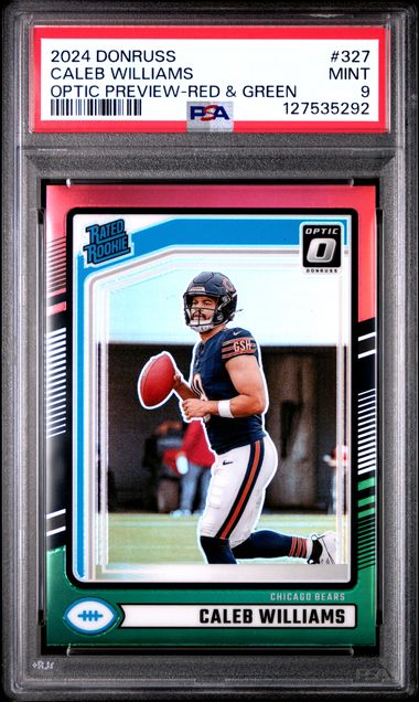 Panini - Donruss Optic - Rated Rookie Red and Green Caleb Williams #327 - 2024 - PSA 9