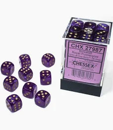Chessex - 12mm d6 Dice Block - Royal Purple/gold
