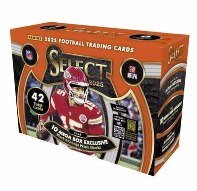 Panini - Select - NFL Football - Black and Orange Prizm Shock - 2025 - Mega Box