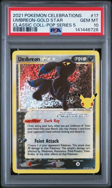 Pokemon - Celebrations Classic Collection - Umbreon Gold Star #17 - 2021 - PSA 10