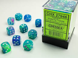 Chessex - 12mm d6 Dice Block - Waterlily/white