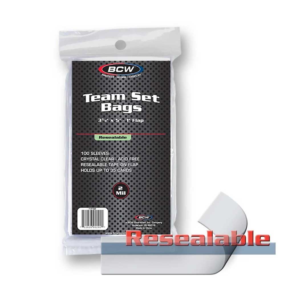BCW - Card Sleeves - Resealable Team Set Bags - 100ct CARDPOPUSA BCW - Card Sleeves - Resealable Team Set Bags - 100ct CARDPOPUSA
