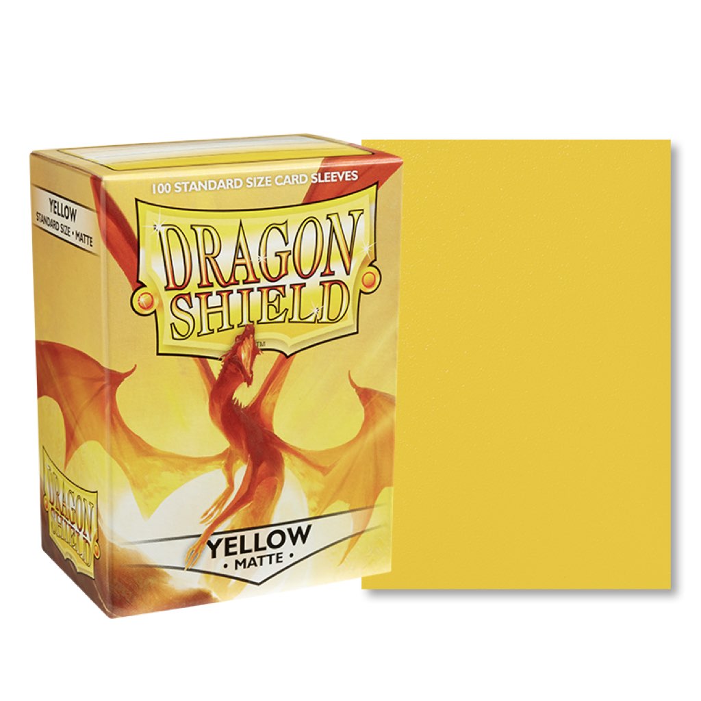 Dragon Shield - Standard Card Sleeves - Yellow Matte - 100ct