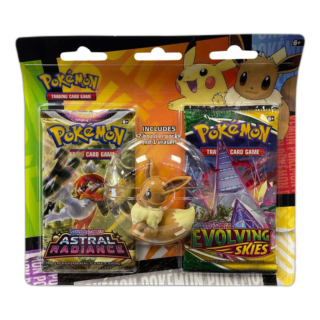 Pokemon - Sword and Shield - Astral Radiance and Evolving Skies - 2 Pack Blister with Eraser