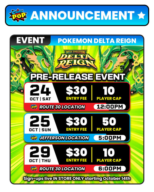 Pokémon Delta Reign prerelease at Card Pop in Joliet, IL