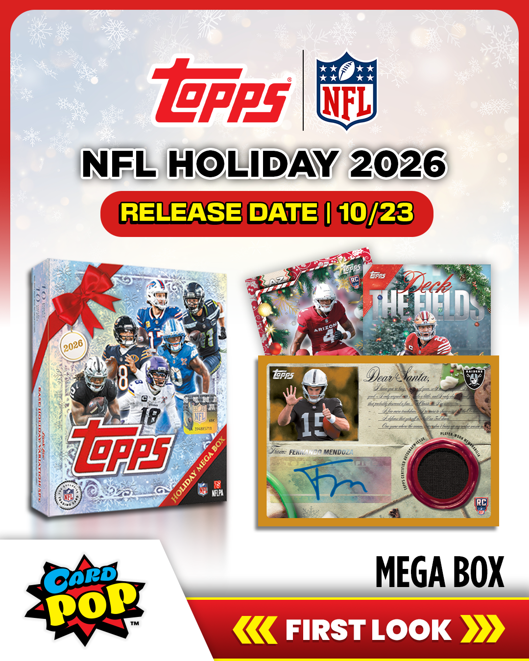 2026 Topps Holiday Football mega box at Card Pop Joliet IL