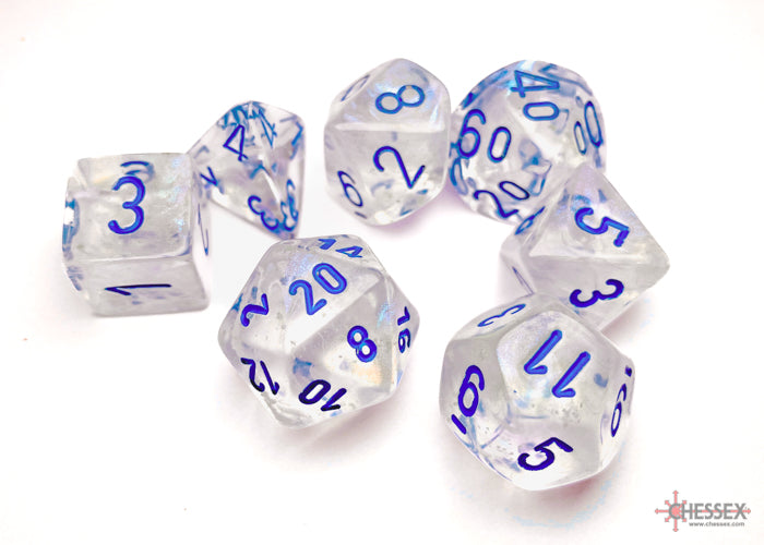 Chessex - Polyhedral 7-Die Dice Block - Borealis Icicle/light blue