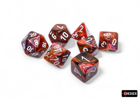 Chessex - Polyhedral 7-Die Dice Block - Festive Symphony/white