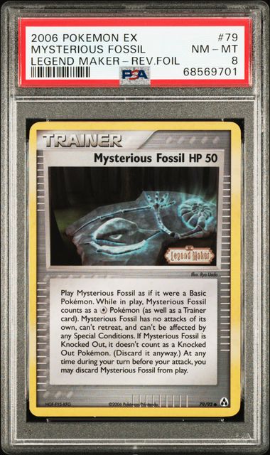 Pokemon - Legend Maker - Mysterious Fossil Reverse Foil #79 - 2006 - PSA 8