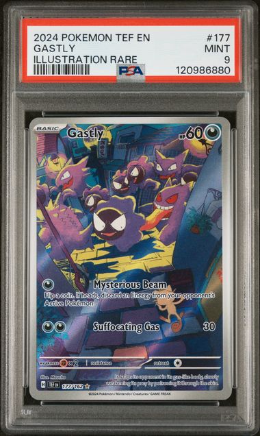 Pokemon - Temporal Forces - Gastly IR #177 - 2024 - PSA 9