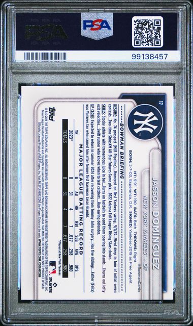 Topps - Bowman Chrome - Jasson Dominguez Mega Box Mojo - PSA Mint 9 - 2024