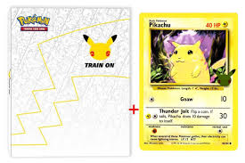 Pokemon - Celebrations 25th Anniversary + Jumbo Pikachu Card -  Binder