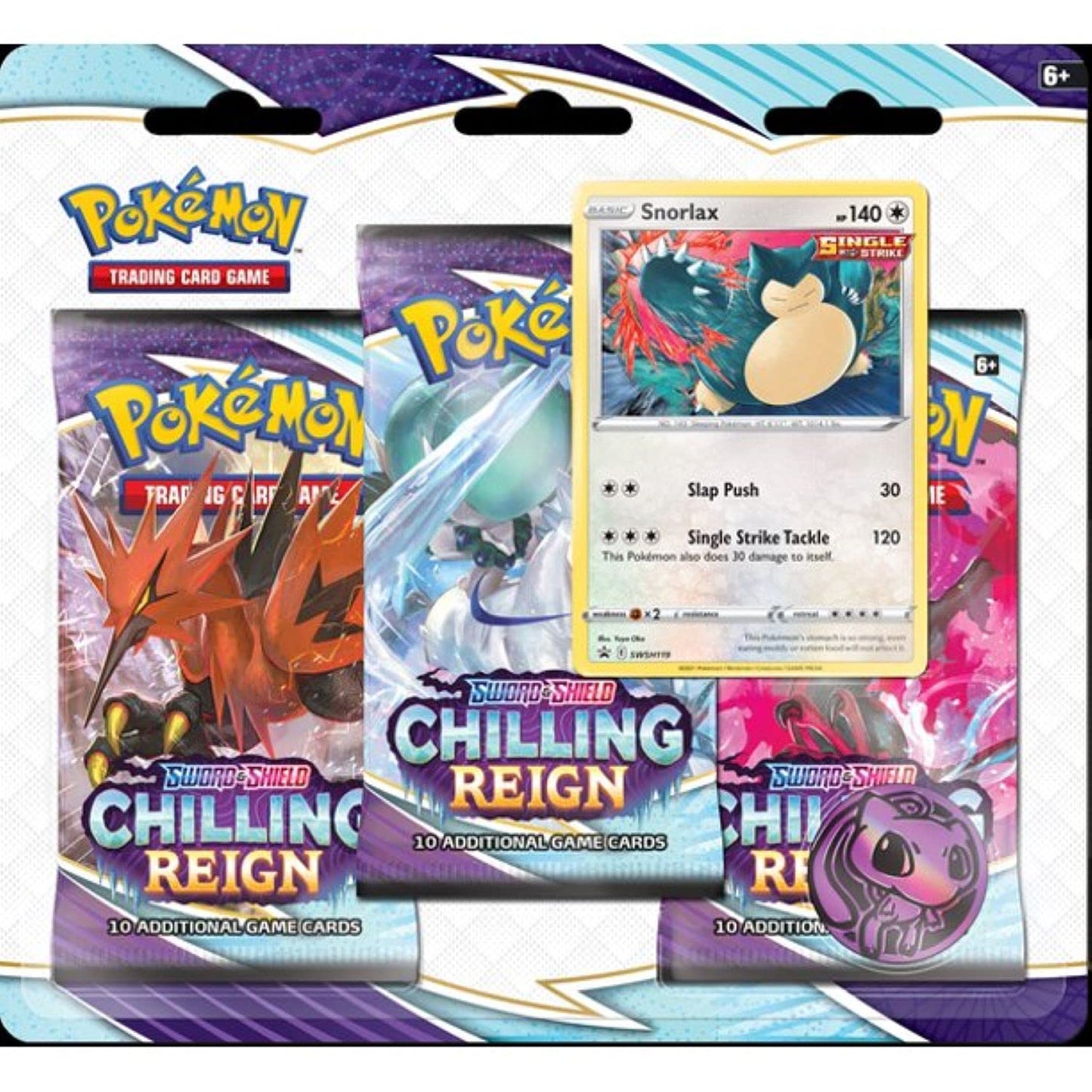 2Pokémon - Sword & Shield - Chilling Reign - 3 Pack Booster Pack - Styles May Vary
