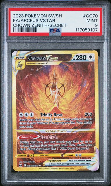 Pokemon - Crown Zenith - Arceus VStar Secret #GG70 - PSA 9 - 2023