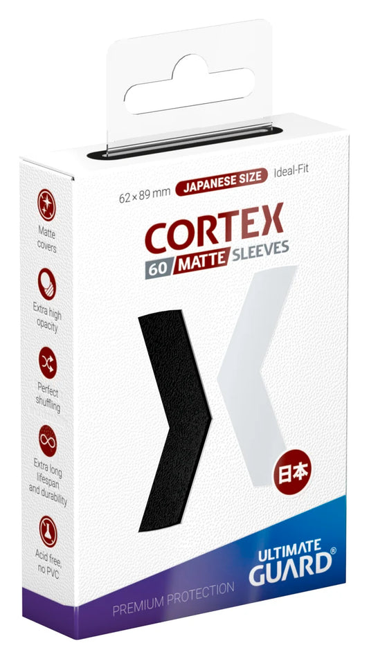 Ultimate Guard - Cortex - 60 Sleeves - Japanese Size - Matte Black