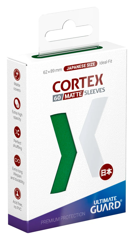 Ultimate Guard - Cortex - 60 Sleeves - Japanese Size - Matte Green