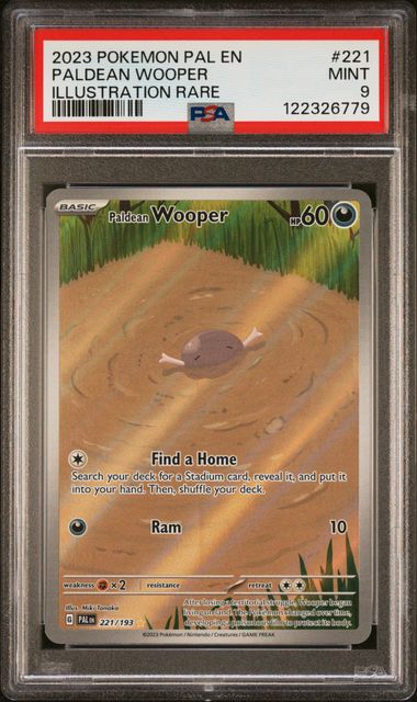 Pokemon - Paldea Evolved - Paldean Wooper Illustration Rare #221 - 2023 - PSA 9