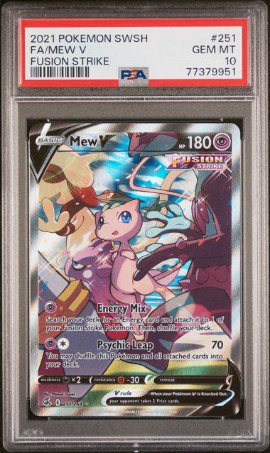 Pokemon - Sword Shield - Fusion Strike - Mew V Alternate Art- 2021 - PSA 10