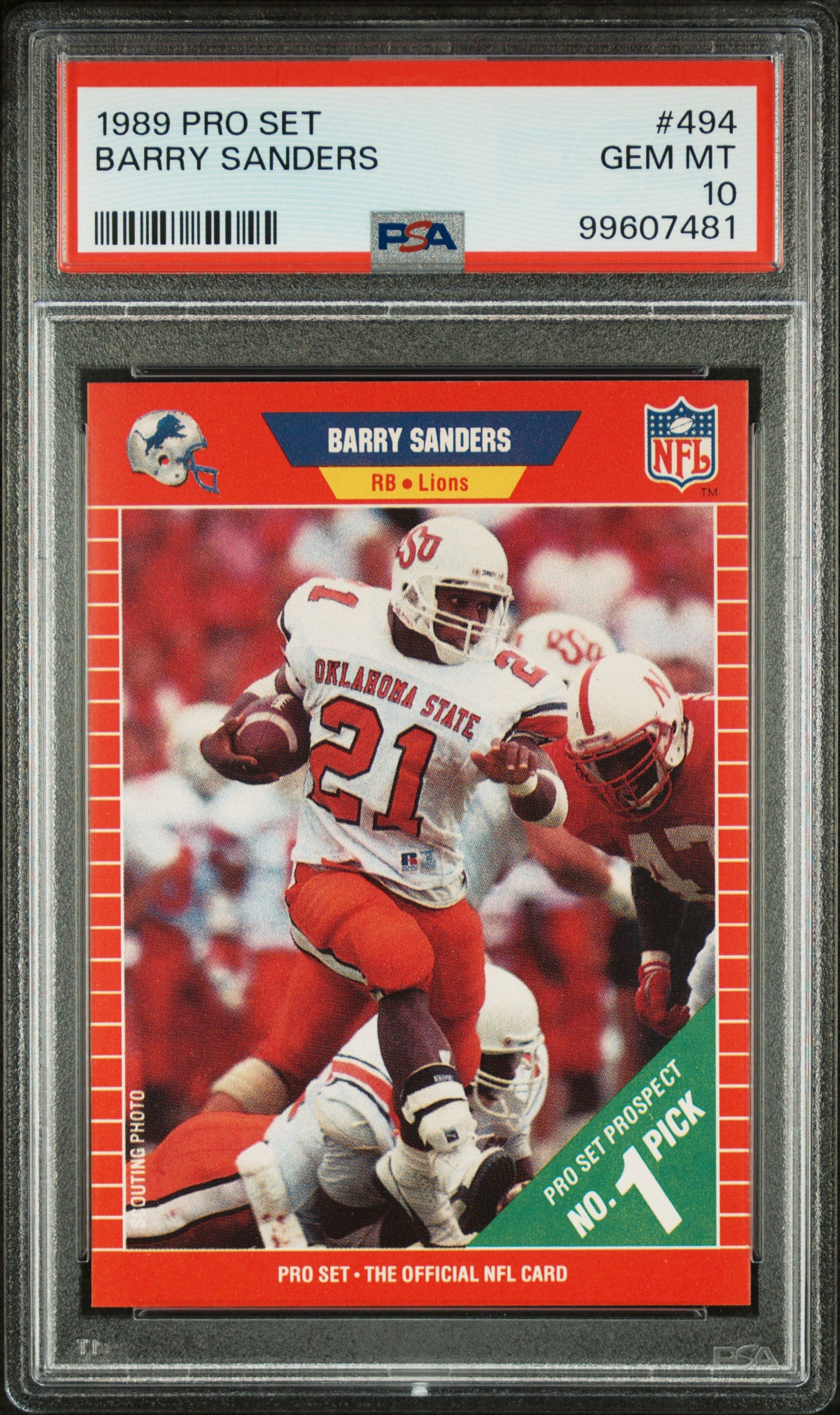Pro Set - Barry Sanders #494 - PSA Gem Mint 10