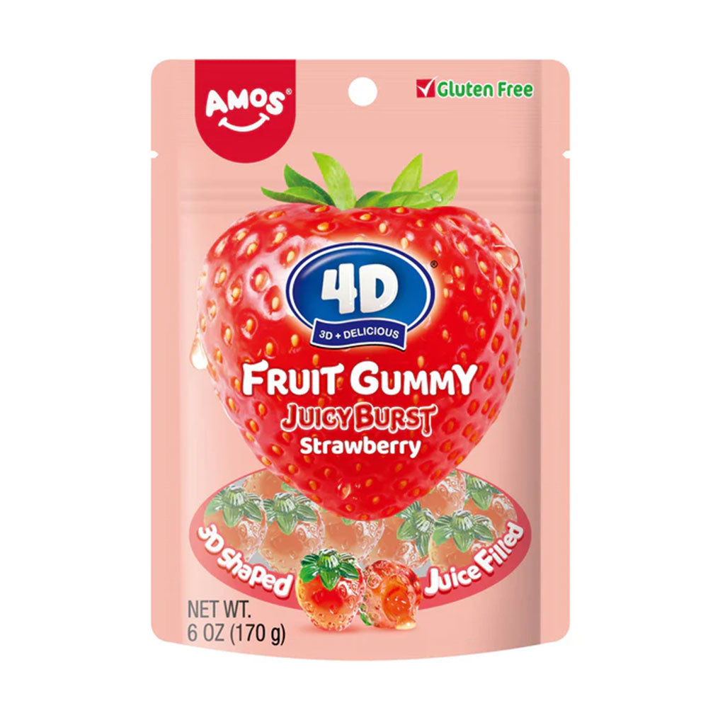 Amos - 4D Gummy Juicy Burst Strawberry (6oz)