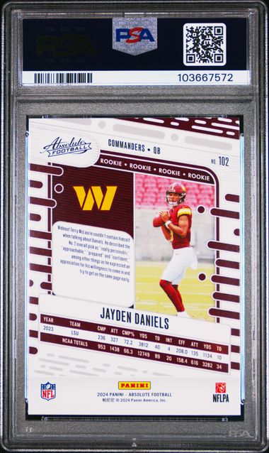 Panini - Absolute - Jayden Daniels Green - PSA Gem Mint 10 - 2024