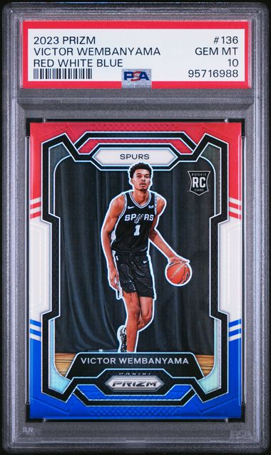 Topps - Chrome - Red White Blue Refractor - Victor Wembanyama #136 - 2023 - PSA 10