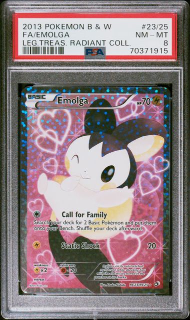 Pokemon - Black and White Legendary Treasures - Emolga FA Radiant Collection #2325 - 2013 - PSA 8