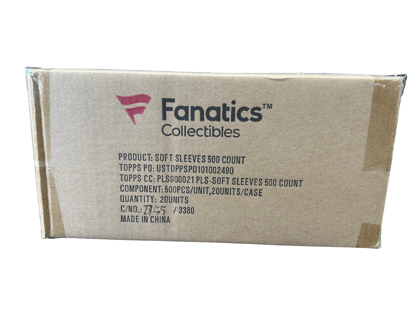Fanatics - 500ct - Standard - Card Sleeves - Sealed Case