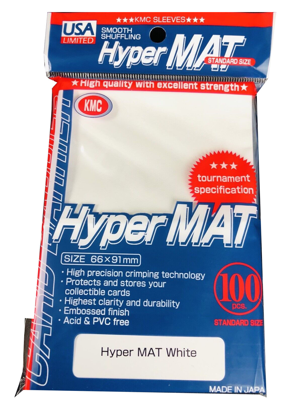 KMC - Hyper Mat Standard Size (White)- 100 pc - Made In Japan