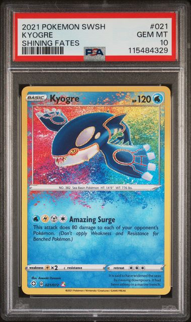 Pokemon - Shining Fates - Kyogre #021 - 2021 - PSA 10