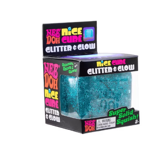 NeeDoh - Nice Cube - Glitter & Glow - Assorted Color - Toy