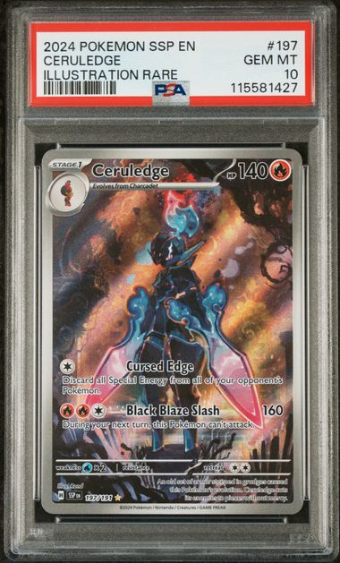 Pokemon - Surging Sparks - Ceruledge IR #197 - 2024 - PSA 10