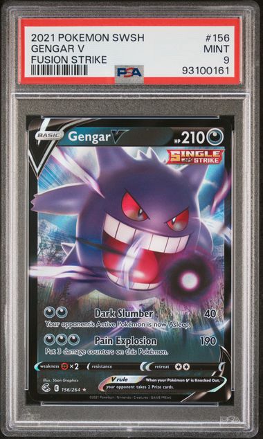 Pokemon - Fusion Strike - Gengar V #156 - 2021 - PSA 9