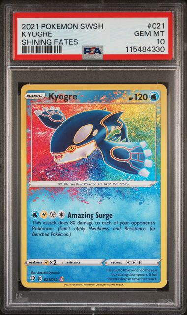 Pokemon - Shining Fates - Kyogre #021 - 2021 - PSA 10