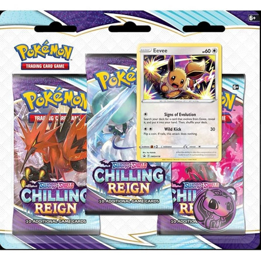 Pokémon - Sword & Shield - Chilling Reign - 3 Pack Booster Pack - Styles May Vary
